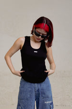 656 RIBBED TANK TOP (Black)