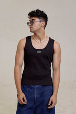 656 RIBBED TANK TOP (Black)