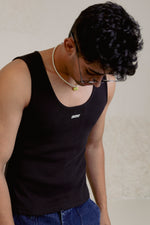 656 RIBBED TANK TOP (Black)