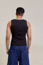 656 RIBBED TANK TOP (Black)