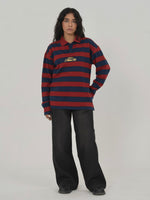 CLASSIC STRIPED POLO IN RED/NAVY