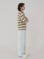 CLASSIC STRIPED POLO IN GREEN/GREY