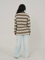 CLASSIC STRIPED POLO IN GREEN/GREY