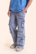 Aquamarine Denim Cargos-UNISEX