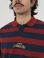 CLASSIC STRIPED POLO IN RED/NAVY
