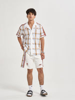 Ivory Plaid Coord Shirt