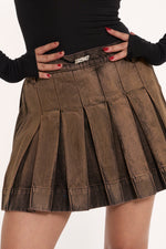 OLD SCHOOL DENIM SKIRT RUST