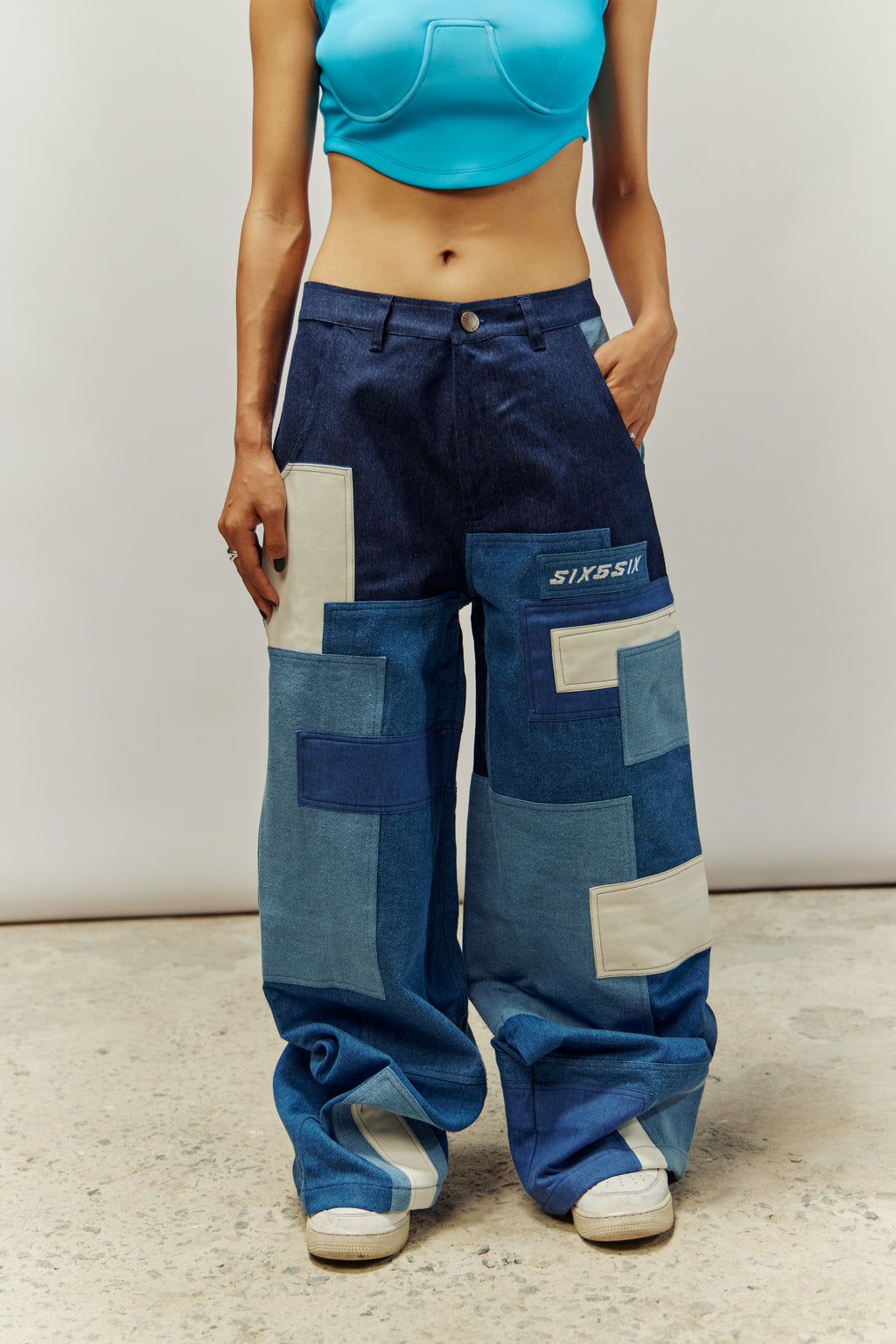 TRIPLE TICKET DENIM PATCHWORK PANTS