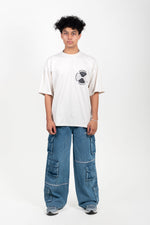 PETROL DENIM CARGOS