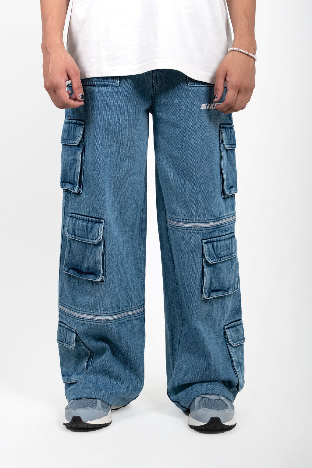 PETROL DENIM CARGOS